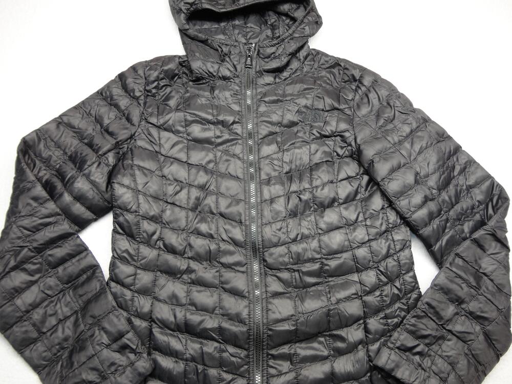 The North Face Coat Womens Medium Black ThermoBall Hooded Quilted Puffer